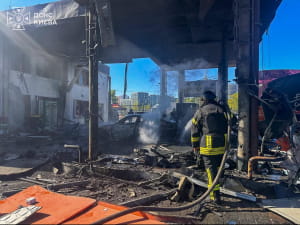 Наслідки атаки на АЗС у Києві 