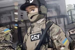 Шеврони СБУ, батальйонів "Донбас" та "Азов": японський художник малює аніме з українськими бійцями