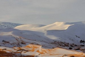 Коли природа жартує: У пустелі Сахара випав сніг – ФОТО