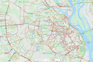 Киев остановился в пятничных пробках – карта