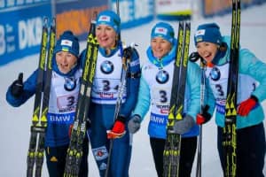 Жіноча збірна України з біатлону посіла третє місце на чемпіонаті світу в Італії 
