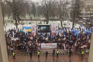 Під Верховною Радою на мітинг знову зібралися підприємці: обіцяють масштабний протест
