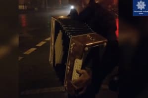 В Киеве в новогоднюю ночь нетрезвый водитель сыграл патрульным на баяне – видео