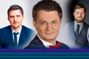 Продюсер премії Yuna Павло Шилько та ексголова Держкосмосу Володимир Усов – "Кондратюк у понеділок"