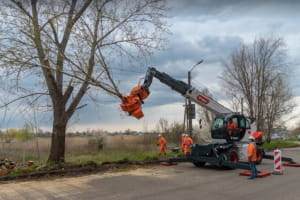 Вперше в Україні: у Дніпрі для прибирання аварійних дерев почали використовувати телескопічний маніпулятор – фото