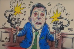 Карикатура на Зеленського: чому київська бібліотека прибрала роботу художника Смаля – сюжет
