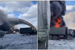 "Це пекло": з'явилося перше відео з аеропорту Гостомеля з "Мрією" у вогні
