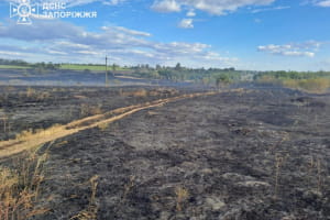 российские обстрелы повлекли за собой масштабный пожар в Запорожской области: погибла женщина