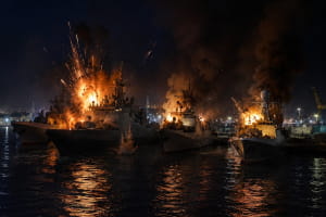 Уражено військово-морську базу рф у Новоросійську: 4 військові кораблі зазнали пошкоджень