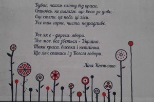 Маріупольські активісти розписали спалену міськраду поезією Ліни Костенко