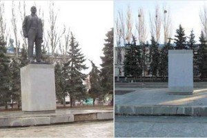 Одразу три пам'ятника Леніна знесли на Харківщині