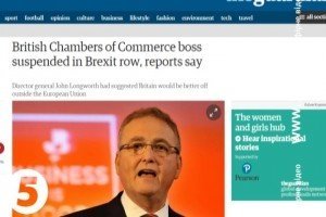 Голова торгової палати Британії пішов у відставку через невдале висловлювання