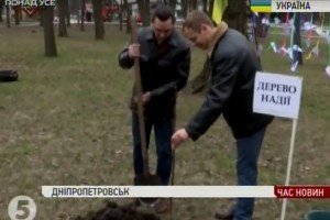 У Дніпропетровську на підтримку Савченко висадили "Дерево Надії"