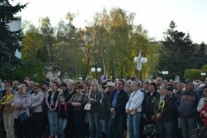 У Вишгороді зібралося кількасот людей на підтримку міського голови, якого тримають під вартою