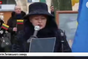 У центрі Києва за участю Грібаускайте відкрили Литовський сквер