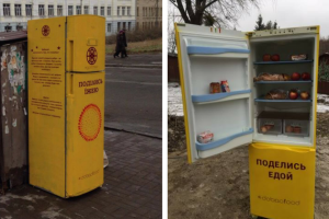 "Поділись їжею": на вулицях Києва встановили благодійні холодильники 