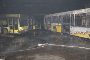 У Києві горів автобусний парк 