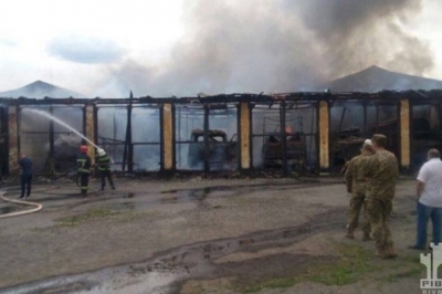 Пожежа на території військової частини у Рівному