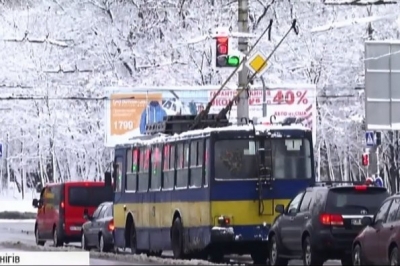 Чернігів, громадський транспорт, зима