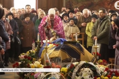 Прощання з бійцем АТО