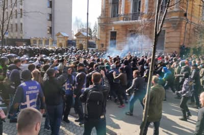 У сутичці на Банковій постраждали двоє поліцейських і нацгвардієць