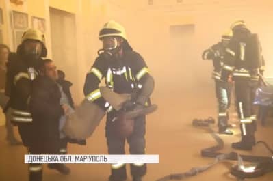 Тренировки чрезвычайников в Мариуполе