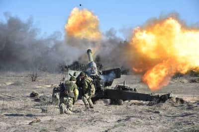  Артиллеристы "Запорожской Сечи" на полевых учениях с боевой стрельбой
