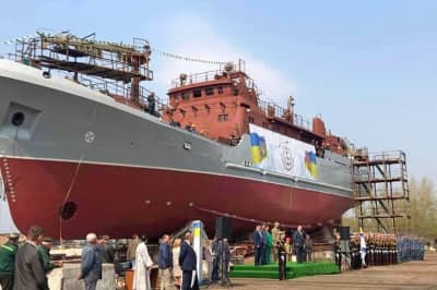 У Києві спустили на воду новий розвідувальний корабель ВМС ЗСУ