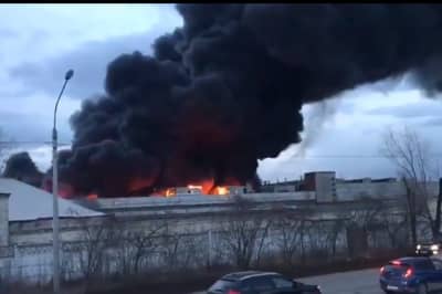 Пожежа на заводі в Красноярську 