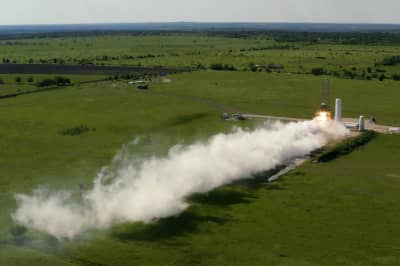 Тестирование двигателя второй ступени украинско-американской ракеты Alpha