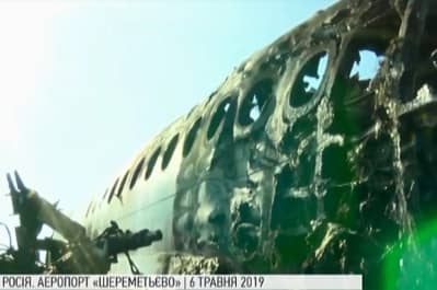 Сгоревший Sukhoi Superjet 100