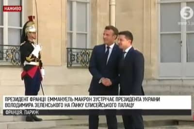 Эммануэль Макрон и Владимир Зеленский