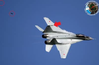 У російського МіГ-35Д відірвався шматок крила