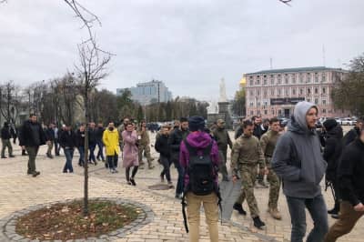 Полк "Азов" возле МИД