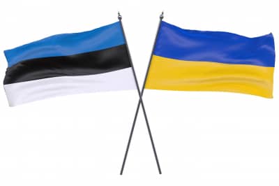 Флаги Эстонии и Украины
