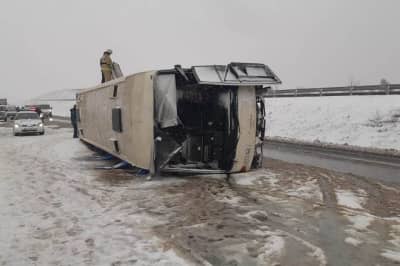 Перевернувся автобус з українцями