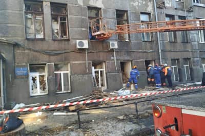 Ликвидация пожара в колледже Одессы