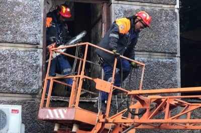Ліквідація пожежі в коледжі Одеси
