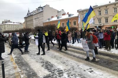Акции протеста во Львове