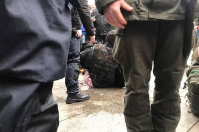 Самоподжог в центре Киева