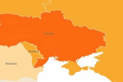 Крим позначений, як частина Росії