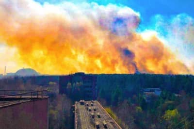 Пожар в Чернобыльской зоне