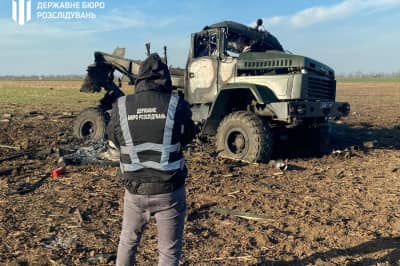 Сгорел военный "КрАЗ"