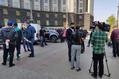 Акция протеста под Кабмином