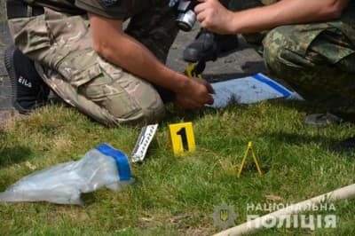 Полиция на месте взрыва