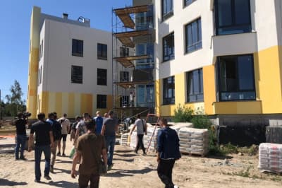 Протест будівельників у Гатному