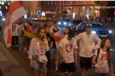 Акция в поддержку демонстрантов в Беларуси