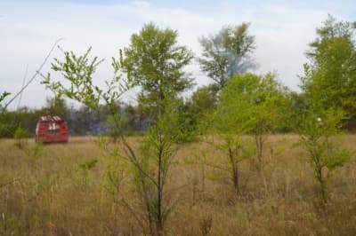 Тление травы на Луганщине