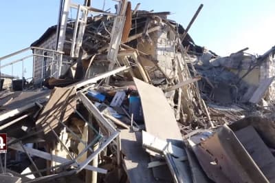 Обстреляный Степанакерт