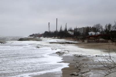 Шторм на Азовском море (зима)